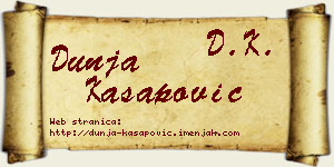 Dunja Kasapović vizit kartica